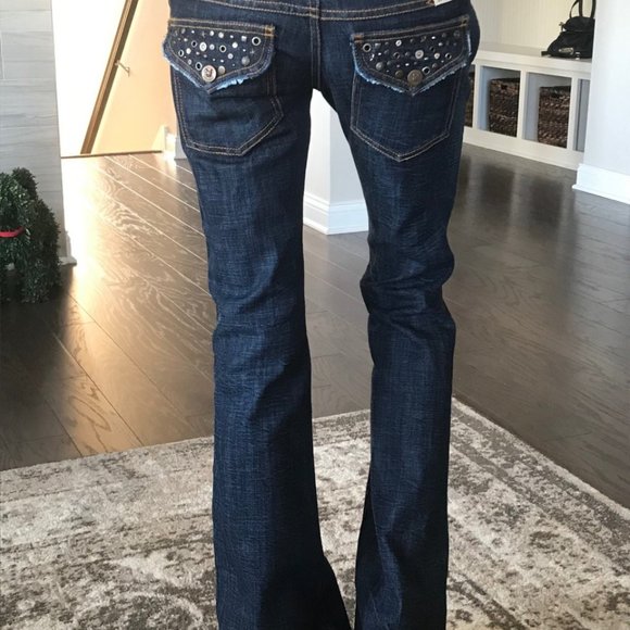 Frankie B. Denim - Frankie B Studded Low Rise Jean,  Made in USA  Size 2